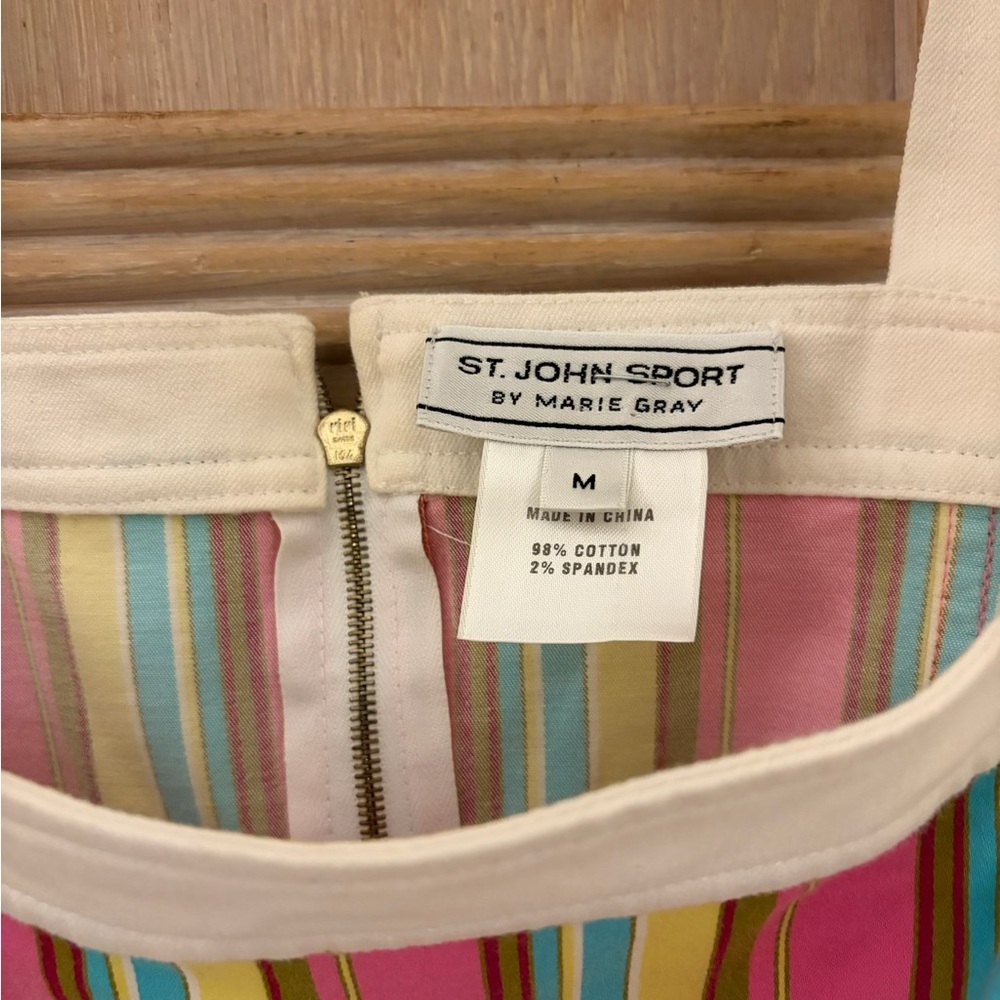 St. John Sport by Marie Gray White Jacket and Striped Top Set - Picture 8 of 8